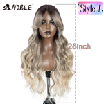 &Scaron;ikk S&uuml;nteetiline Pitsi Esiosa Parukas Pikk Laineline 36 Kehalaineline K&uuml;ljeltlahkumine Pitsi Parukas Naistele Pitsi Esiosa Parukas Ombre Blondi Cosplay Parukas 150%&36inches&Lace Part Wig