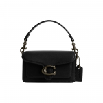 Coach Tabby 12 &Uuml;hev&auml;rviline Logoga Pandlaga Klapp-riistvara Nahast Messenger Bag K&auml;eshoitav &Otilde;la- Crossbody Kingikarbis Mini Naiste Kotid Must CR383B-MWBK Basic Set (Bag+Dust Bag)