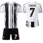 2022-26 Hooaeg 7 Chiesa 9 Hovic Must Valge Jalgpallijakk Lasteversioon Juventus Kodus&auml;rk Komplekt 24