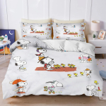 Armas multikakujuline Snoopy teemaline tekikott koos padjap&uuml;&uuml;ri (75*50) komplektiga, 2-osaline tekikomplekt, poiste ja t&uuml;drukute magamistoa voodipesukomplekti kingitused 140x200cm gray