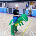Laste t&auml;ispuhutav dinosauruskost&uuml;&uuml;m - Naljakas T-Rex tulnukas Halloweeni ja j&otilde;ulukaunistusteks Young Child (80-100CM)
