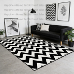 Kaasaegne lihtne mustvalgete triipudega stiilis elutoa vaip Kaunistus magamistuba pestavad libisemiskindlad matid Lihtne puhastada salongi vaip 80x140cm