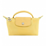 Longchamp Le Pliage Green 17 Tikitud Logo T&otilde;mblukuga ja N&ouml;&ouml;biga Sulgemine &Uuml;hev&auml;rviline Nahast &Auml;&auml;ris Pelmeenikujuline Kandekott Kohandatav Muster 34175919A81 Wheat Yellow