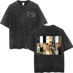 Hilary Duff The Lucky Me Tour Vintage Pesuga T-s&auml;rk Moodne Rock L&uuml;hikeste Varrukatega T-s&auml;rk Meeste Naiste Vabaaja &Uuml;le suuruse T-s&auml;rgid L black