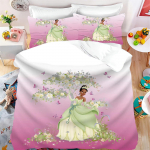Printsess Tiana Laste Voodipesu Komplekt, Armas Printsessiga Tr&uuml;kitud Multifilmi Tekikoti Komplekt, Tekikoti Kingitused Lastele 3 tk 135x200cm