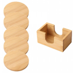 Bambusest alustasside komplekt Lihtne loominguline tassihoidja &Uuml;mar veetassi isolatsioonipadi Bambusest teetassihoidja N&auml;iterekk (as the picture,6pc bamboo and wood )