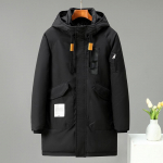 Suur suurus Parka &uuml;likond Meeste keskmise pikkusega pluss sametiga paksendav trend rasva jope lahtised puuvillased talveriided 10XL must