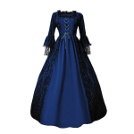 Suur suurus Luksuslik paleepikkune kleit Pits&otilde;mblused Suur seelik Retro keskaegne renessansskleit XXXXXL sinine