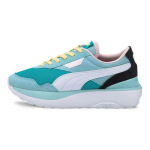 PUMA Cruise Rider naiste seemisnahast, v&otilde;rgust ja s&uuml;nteetilisest nahast pehmendusega madalad jooksutossud taevasinised 375072-02 EU 35.5