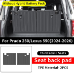 Toyota 2024-2026 Land Cruiser 250 Prado LC250 Lexus 550 GX550 jaoks TPE Istme Seljatoe Kaitsematt Mustusevastased Salongi Lisatarvikud gray