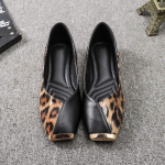 Leopardimustrilised Slip-on Ruudukujulise Ninaga Kingad Naistele Odavad Likvideerimine Madal Hind Korea Stiilne Populaarne Elegantne 39 Naiste Korterid 35