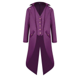 Stiilne meeste steampunk-vintage jakk muljetavaldava k&auml;sit&ouml;&ouml;ga 3XL blue