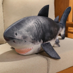 55-135cm Simulatsioon Megalodon Haiskala Pehmem&auml;nguasi Padi Hall Hiigelhailoom Mereloom Pehmem&auml;nguasi Kodu Kaunistus Kingitus Lastele about 55cm