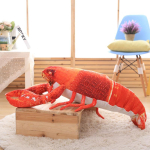 Simulatsioon suur homaar viskepadi pl&uuml;&uuml;sist m&auml;nguasi nukk v&auml;hk must ja punane homaarikukk poistele naljakas nukk 60cm（0.4kg）