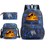 Jurassic World Dinosaurus Seljakott Jurassic World &Otilde;pilase Koolikott L&otilde;unakott T&otilde;mblukuga Kotike Trendikas three-piece set