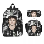 3 tk Damon Salvatore Koolikottide Komplekt Lastele Pinalite Komplektid Seljakotid L&otilde;unakarbiga Algkooli &Otilde;pilastele Seljakott gray