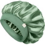 YANIBEST pehme satiinist &ouml;&ouml;m&uuml;ts meestele ja naistele, niiskust s&auml;ilitav magamism&uuml;ts | Unisex kahekihiline, magamiseks, kaitseb juukseid, loomulikke lokke, roheline