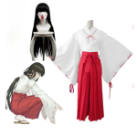 Anime Inuyasha Higurashi Kagome Kikyo Cosplay Kost&uuml;&uuml;m Kimonod Pruudi Kingad Komplektid Halloween Naistele Meestele S white