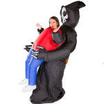 T&auml;iskasvanud tulnukas, kes kannab inimest Inflatable Kost&uuml;&uuml;m Naljakas T&auml;ispuhutav &Uuml;likond Illusioon Cosplay Riietus Halloweeni Karnivali Maskeraadi Teemapeo S&uuml;ndmusteks Children punane
