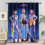 2 tk K-popi t&uuml;drukute kardinad Armas anime-idoli r&uuml;hm Blackout-kardinad Lilla veebigradiendi prindiga Aknakardinad teismeliste magamistoa kaunistuseks 104X84inch 264X213cm