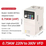 Sisend 220V V&auml;ljundisse 380V Sagedusmuundur Mootori Kiiruse Regulaator 0.75/1.5/2.2/3.7/4/5.5 KW 220V