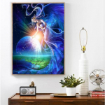 Teemantmaal Kuu ilu Ristpistes 3D Teemantmaal Rhinestone Piltide Tikand 20X30CM