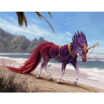 Teemantmaaling punane &uuml;kssarvik kodu Dekoratsioon DIY Teemanttikandid Hobune rannas meresarve ristpistes 20X30CM