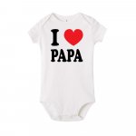 I Love Mama ja Papa Print Newborn Baby Romper Jupmsuit komplekt 9M