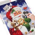 T&auml;is&uuml;mmargune teemantmaal J&otilde;uluvana ristpistes teemanttikandid joonisfilm K&auml;sitsi valmistatud j&otilde;ulud 20X30CM