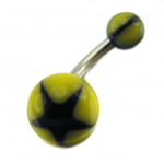 Les Tr&eacute;sors De Lily [D4434] - Body Piercing Boule 'Tecno' Jaune kollane