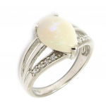 H&otilde;bes&otilde;rmus 'Goddess Opal' H&otilde;bevalge (roodiumiga kaetud) - 12x8 mm 54 valge