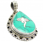 Les Tr&eacute;sors De Lily [I2801] - Pendentif Argent 'Hatari' Turquoise t&uuml;rkiissinine
