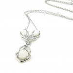 Les Tr&eacute;sors De Lily [I8926] - h&otilde;bedane kaelakee  Goddess Opal  H&otilde;bevalge (roodiumiga kaetud) - 30x20 mm valge