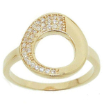 Bague Plaqu&eacute; Or 'D&eacute;esse' blanc dor&eacute; - 13 mm 54 kuld