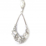 Les Tr&eacute;sors De Lily [M5573] - Pendentif Argent 'Sissi' blanc argent&eacute; (rhodi&eacute;) - 31x13 mm h&otilde;be