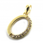 Les Tr&eacute;sors De Lily [M8788] - kullatud ripats  Letter O  valge kuld - 21x10 mm kuld