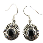 Les Tr&eacute;sors De Lily [Q9885] - Boucles artisanales Argent 'Heaven' noir argent&eacute; - 16x16 mm must