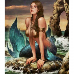 Teemantmaal Tikand Merineitsi ilu ristpistes T&auml;is&uuml;mmargune teemant Kodukaunistus N&auml;put&ouml;&ouml; 20X30CM