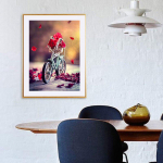 Teemantmaaling Roos Jalgrattamaastik K&auml;sitsi valmistatud Teemantmaal Ristitikandid Kunstniku maal 20X30CM