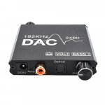 Digitaal-analoogheli muundur 192 kHz 24-bitine DAC-muundur optiline koaksiaalsisend RCA 3,5 mm heli must