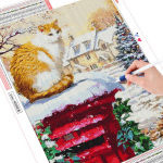 Teemantmaali kass t&auml;isring puur 5D teemantmosaiik kivid pildid loomade lume k&auml;sit&ouml;&ouml; komplekt kodukaunistus Full Round 20X30CM