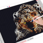 Teemantv&auml;rvimiskomplekt Loomade kivid 5D DIY Teemanttikandid Ristpistes Leopardmosaiigist sisekujundus koduks Full Round (20X30CM)