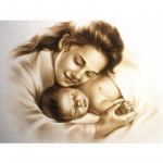 5D teemantmaal Pariisi Ema ja vasts&uuml;ndinu t&auml;isteemantkunst Rhinestone teemanttegelaste tikand Ristpistes kodukaunistus Full Round (20X30CM)