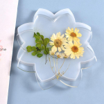 Epoxy Lotus Coaster silikoonvormi isetegemise t&ouml;&ouml;riist k&auml;sit&ouml;&ouml;mati valmistamisel 15.8*15.2*1cm valge