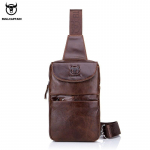 BULLCAPTAIN Uued multifunktsionaalsed messenger-kotid Meeste vabaaja kotid Short Trip Bag Retro rinnakott meestele Nahast kotid pruun