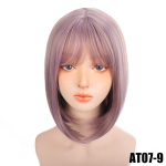 L&uuml;hike tukkidega Bob-parukas naistele S&uuml;nteetilised Bob-parukad, mustad roosad, lillad, cosplay-parukad igap&auml;evaseks &otilde;lgadeks