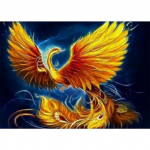 5D DIY Teemantmaal Flaming Phenix Teemantmosaiik Teemanttikandid T&auml;iskomplektsed ristpistes komplektid Kodukaunistuse kingitused Round 20x30cm