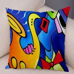 Abstraktne maalimine padja kate dekoratiivne stiil v&auml;rviline multikas t&uuml;druku padjap&uuml;&uuml;r diivan kodu 40x40cm
