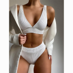 Push Up Bikiinid Brasiilia bikiinikomplektid Stringid Biquini ujumistrikoo Solid Naiste ujumisriided Ujumiskost&uuml;&uuml;mid Rannar&otilde;ivad Ujumiskost&uuml;&uuml;m S valge