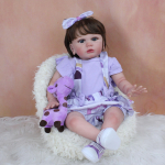 60 CM Reborn Baby 3D nahaga, n&auml;htavad veenid Pehme silikoonist nukum&auml;nguasi t&uuml;drukule Armas printsess Art Bebe riidest kehaga Finished doll